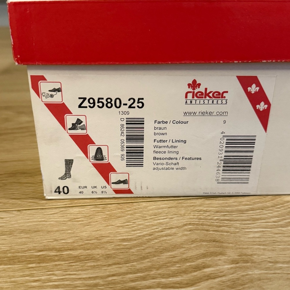 Reiker Brown Leather Boots Size 8.5 Womens - Picture 4 of 4